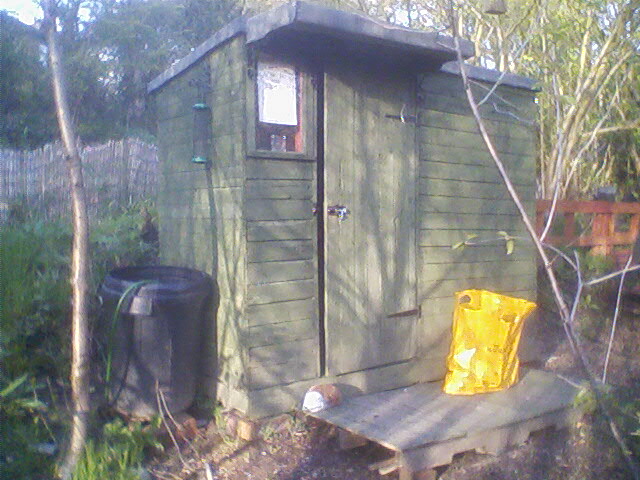The completed shed with awning.