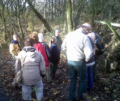 The group is halted upon entry to the wood as we make our first discovery.