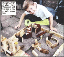IIMAGINATION at play: Harry Woodcock with his idea of how a park should look