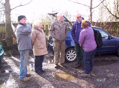 Members collecting for walk